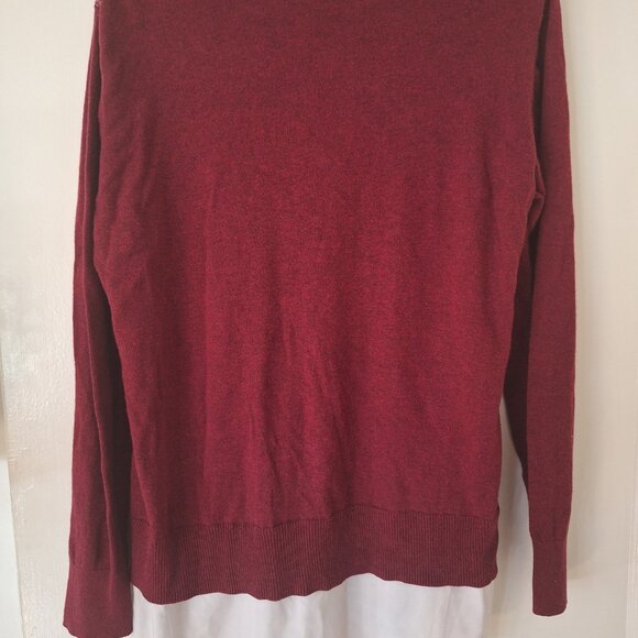 Vera Wang Burgundy Lace Sweater - Picture 2 of 5